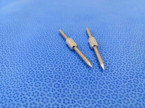 Closeup Image Of Surgical Fixation Pins Using For Total Knee Replacement Surgery