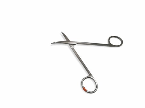Closeup Image Of Medical Surgical Curved Metzenbaum Scissor