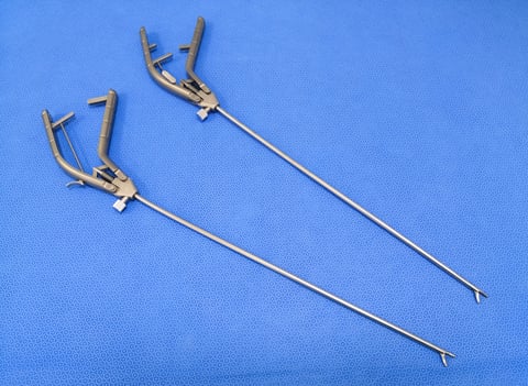 Closeup Image Of Laparoscopic Needle Holder Or Needle Drive