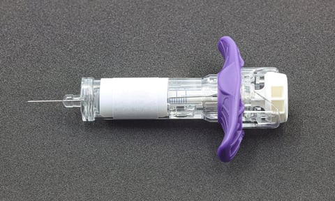 A precision syringe with an anti-puncture safety system