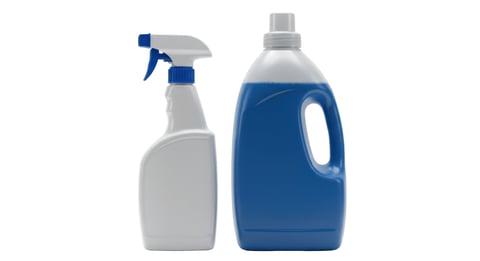 Isolated Cleaning Supplies Spray Bottle and Liquid Detergent