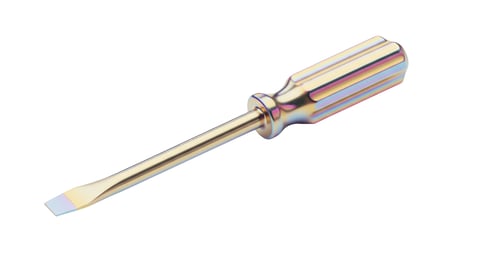 Isolated Slotted Screwdriver with Iridescent Handle