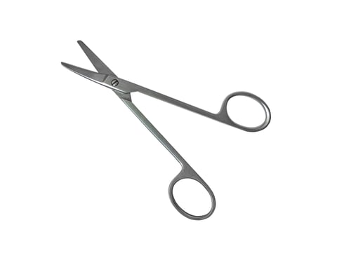 Metal manicure scissors on a white background - Metzenbaum Super Cut