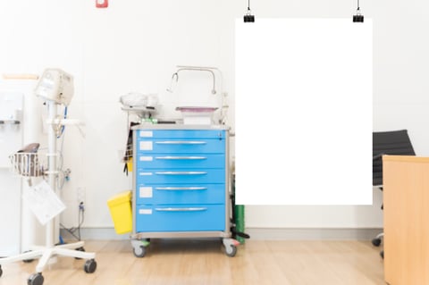 Medical cart on wheels