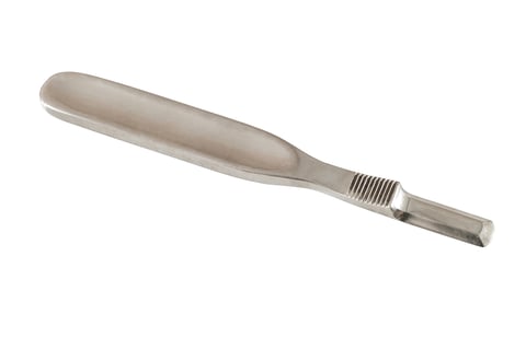 surgical metal chisel isolated on white background with clipping path