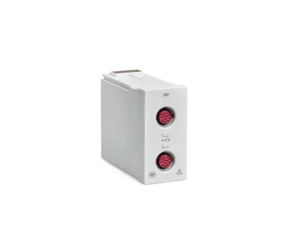 White power supply unit with two red indicator lights on the front panel