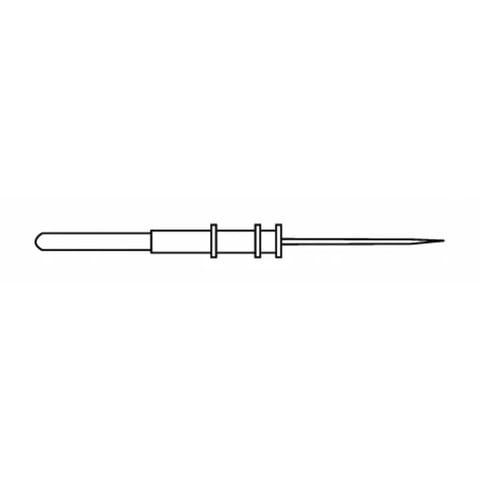 Line drawing of a syringe with needle and measurement markings on the barrel