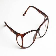 Pair of brown tortoiseshell eyeglasses with clear lenses displayed on a white background
