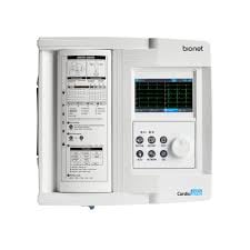 Bionet CardioTouching ECG monitor device with digital display screen and control panel buttons