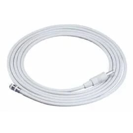 Coiled white cable with connector ends on both sides
