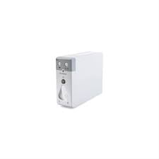 White compact desktop power supply unit with digital display and control panel
