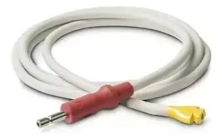White coiled medical suction tubing
