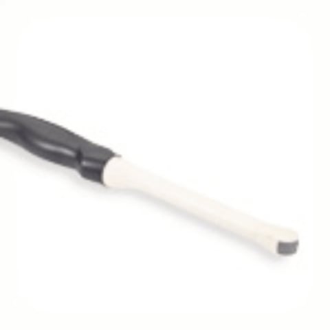 Black calligraphy pen with cream-colored handle on white background