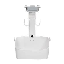 White water fountain bowl with mounted faucet and hands-free sensor on top