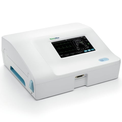 Welch Allyn portable medical diagnostic device with digital display screen and blue accents