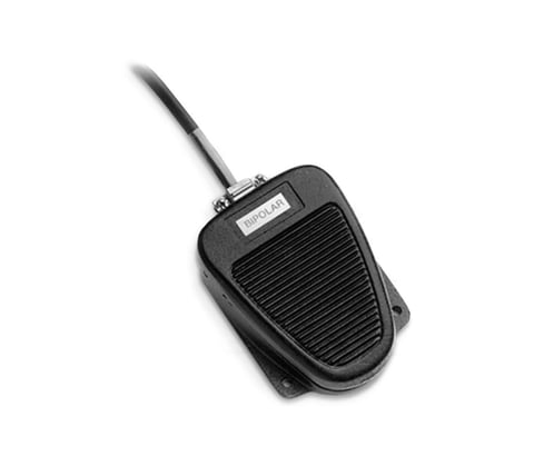Micrófono de radio de dos vías negro con antena adjunta
