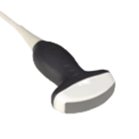 Black and white cleaning brush with angled bristles and handle on white background