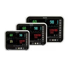 Three portable pulse oximeter devices displaying oxygen saturation and heart rate readings on small digital screens