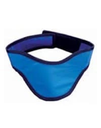 Blue and dark navy neoprene chin strap or flotation collar with adjustable fastening